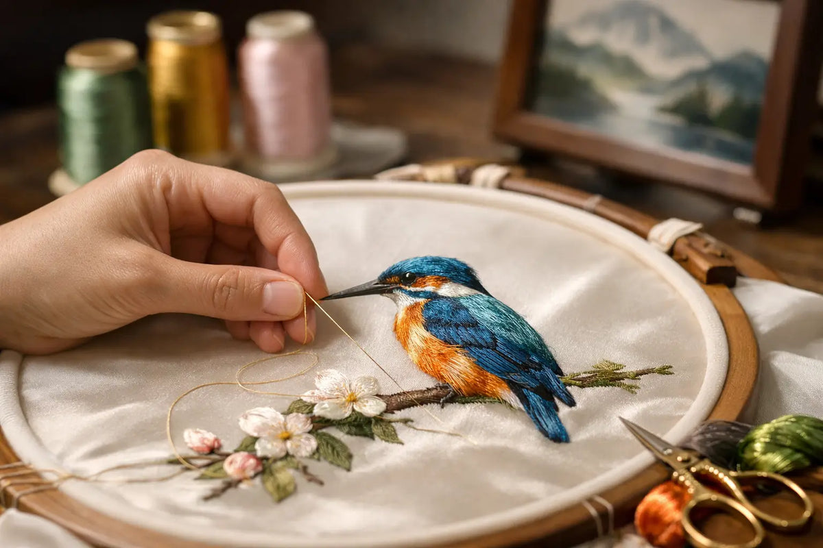 Silk Embroidery Technique in Collectible Art