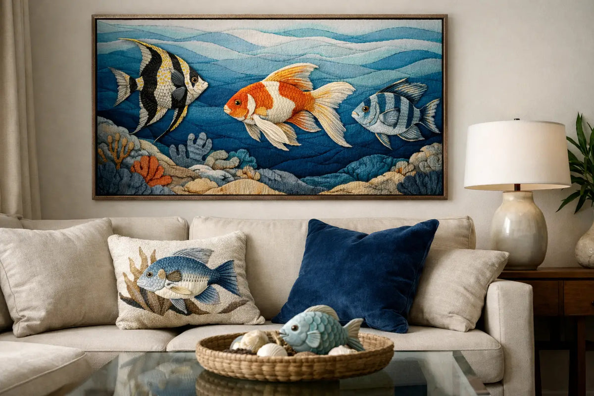 Fish Themed Textile Art for Exceptional Interiors