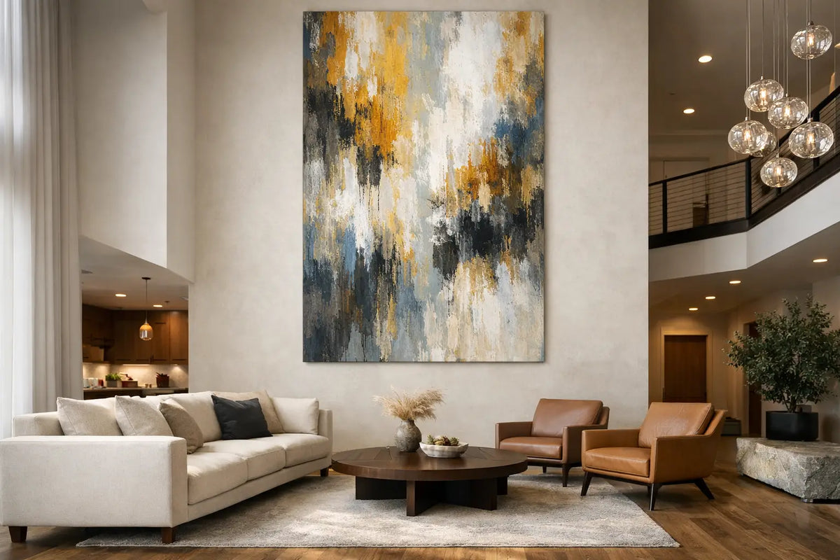 High Ceiling Art That Holds a Room Together